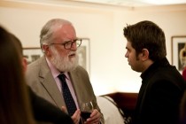 Violinist Remus Azoitei discussing with a member of the audience