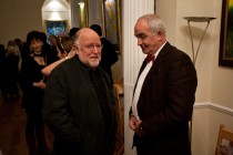 Bill McAlister (adviser of the Romanian Cultural Centre) talking to Nicolae Ratiu