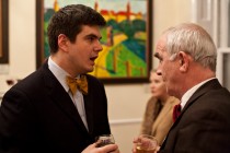 Razvan Orasanu (Ratiu Alumnus) talking to Nicolae Ratiu