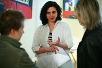 Ramona Mitrica talks to members of the audience