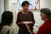 Caroline Juler talks to members of the audience