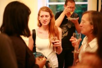 Members of the audience at the after-event reception
