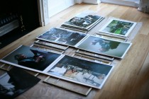 The photos before being hanged on the walls