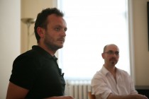 Laurentiu Garofeanu and Mihai Risnoveanu in the Q&A session