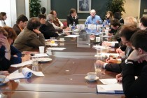 View from the hall during the media breakfast briefing at the Woodrow Wilson Center