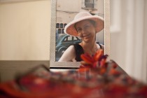 A photograph of Gabriela Tudor in the commemorative display