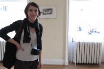 Artist Raluca Popa in the exhibition, prior to the show