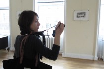 Taking in a last view of the show before the opening