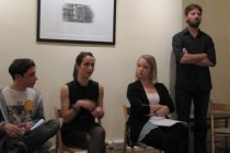 Ryan Sampson, Cristina Catalina, Jessica Clark, and Gabriel Pintilei in the Q&A session