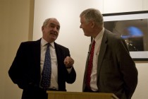 Nicolae Ratiu, Chairman of the Ratiu Foundation, and Prof. Dennis Deletant OBE chatting after the presentation