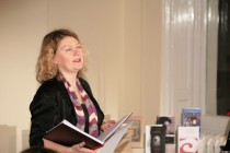 Judith Palmer, Director of the Poetry Society, delivering her welcome speech to the audience