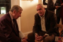 Alan Brownjohn chatting with Nicolae Ratiu
