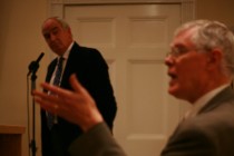Nicolae Ratiu, Chairman of the Ratiu Foundation, and Prof. Dennis Deletant OBE during the Q&A session