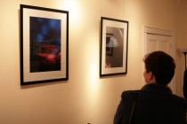 Viewing the works on show
