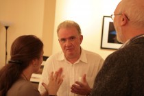 The artist, Roxana Tohaneanu-Shields, with Arthur Shields and a member of the audience