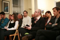 The audience of the event. In the front row (left), journalist Crina Boros. On the right, Mihai Risnoveanu, Artistic Consultant of the Romanian Cultural Centre
