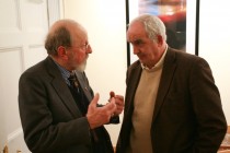 At the after-presentation reception: Dr John Nandris talking with Nicolae Ratiu
