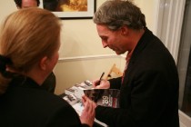 Nick Thorpe signs copies of his book