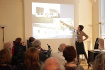 Jessica Douglas-Home makes a point on the Mihai Eminescu Trust's work in Transylvania