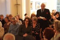 A member of the audience addressing the speakers during the Q&A session