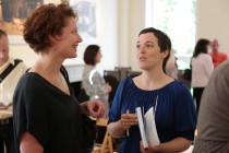 Rebecca French having a chat before the presentation