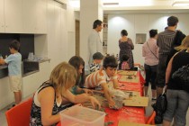 During the pottery demonstration