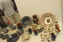 A very small selection of Cornel Sitar's output. On the left, some of his trademark blue ceramics