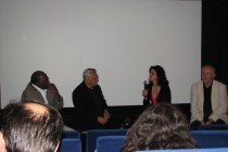 Mike Phillips, Dan Pita, Ramona Mitrica, and Victor Rebengiuc replying to the audience's questions