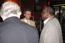 HE Dr Ion Jinga, Romania's Ambassador to the UK, talking to Mike Phillips