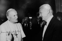 During an audience with Pope John Paul II, 1982