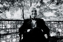 On the veranda of his house in Armindeni Street, Bucharest, mid 1990s