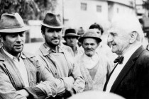 Meeting his countryside electorate, Spring 1990