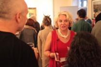Domnica Radulescu talking to the audience during the post-event reception