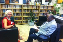 Domnica Radulescu and Dr Mike Phillips OBE, convenor of the Culture Power series, prior to the event