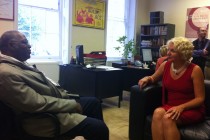 Domnica Radulescu and Dr Mike Phillips OBE, convenor of the Culture Power series, prior to the event